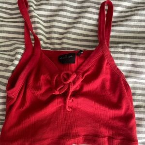 urban outfitters red crop tank top size: XS